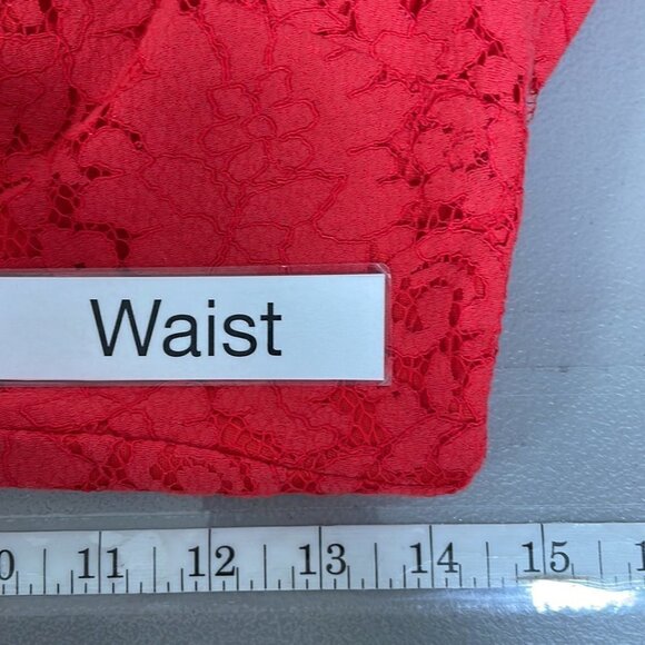 If By Sea NWT Where Is The Party Dress Lace Long Sleeve Midi Red Size Small S - Picture 15 of 16